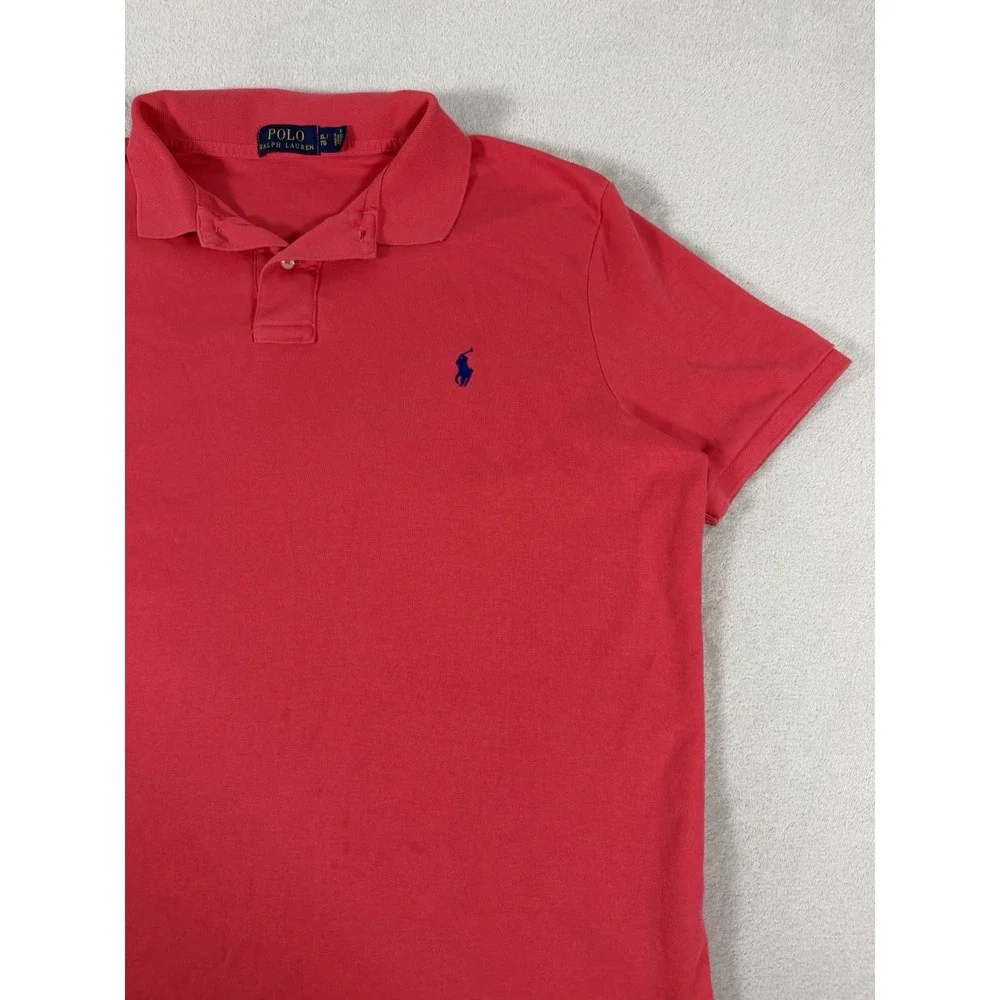 Polo Ralph Lauren Mens XL Pink Short Sleeve Iconic Mesh Pony Logo Polo Shirt XL